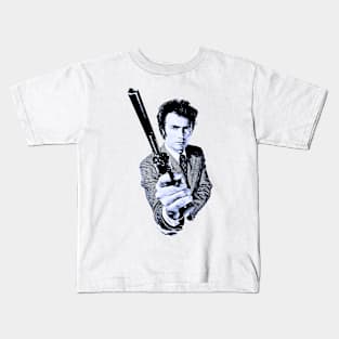 Clint Eastwood (Blue) Kids T-Shirt